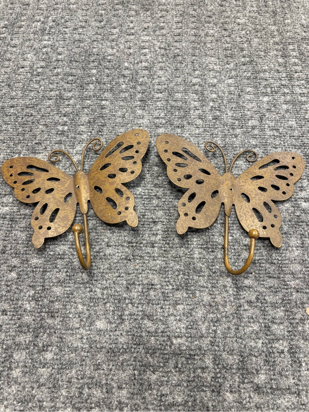 Butterfly Wall Hooks in Antique Distressed Finish- Set of 2